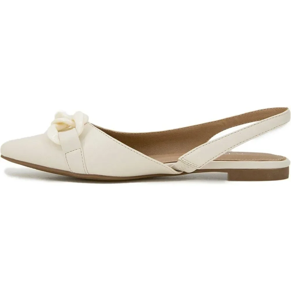 Esprit Patty Women's Slingback Pointed Toe Flat Shoes Beige Size 7.5 $89